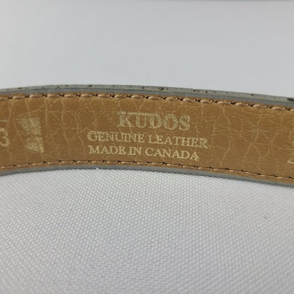 Kudos Leather Silver Metallic Belt Size 26 - Picture 7 of 9